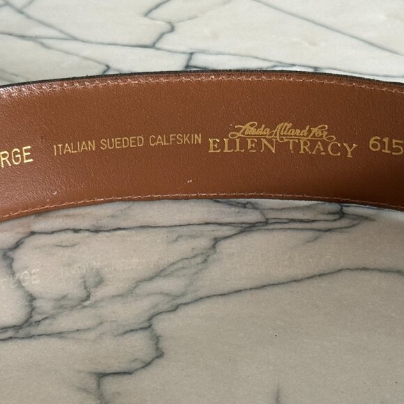 Vintage Ellen Tracy Italian Sueded Calfskin Belt - Large - Picture 4 of 7